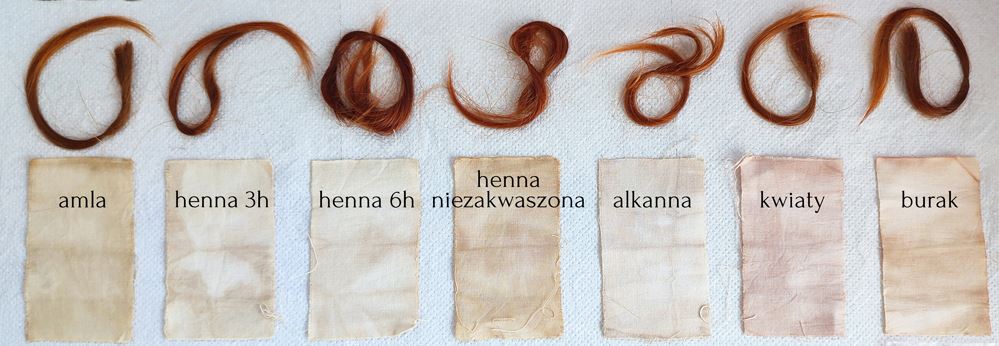 Próbnik henna na włosach światło dzienne